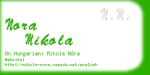 nora mikola business card