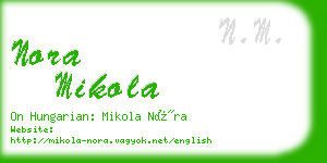 nora mikola business card